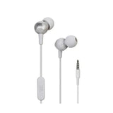 سماعات أذن سلكية JBL C200 SIU مع ميكروفون، صوت جهير نقي من JBL، لون فضي