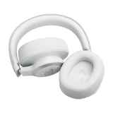 سماعة رأس بلوتوث JBL LIVE 770NC مع ميكروفون (تشغيل يصل إلى 65 ساعة، فوق الأذن، أبيض)