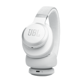 سماعة رأس بلوتوث JBL LIVE 770NC مع ميكروفون (تشغيل يصل إلى 65 ساعة، فوق الأذن، أبيض)