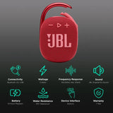 مشبك مكبر صوت بلوتوث محمول من JBL - أحمر