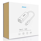 بطاقة شبكة جيجابت Jasoz F107 من النوع C إلى RJ45 - أسود