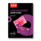 JoJo Creative Grain Glossy Embossed Double Sided Name Card Paper A4 300 GSM 50 Sheets