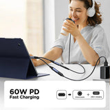 محول الصوت Joyroom 2 في 1 من USB-C إلى 3.5 ملم + USB-C