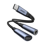 محول الصوت Joyroom 2 في 1 من USB-C إلى 3.5 ملم + USB-C