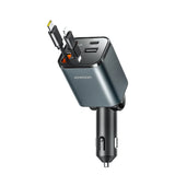 Joyroom 30W 4-in-1 Retractable Cable Car Charger – Black