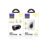 Joyroom Mini Dual-Port 30W Smart Car Charger PD+QC3.0 - White