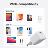 شاحن جوي روم PD صغير ذكي سريع بقدرة 25 واط مع كابل USB-C - أسود