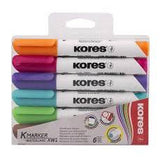 KORES WHITE BOARD MARKER ROUND TIP SET/6