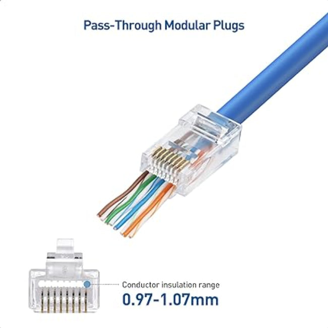 KUWES CAT.6 Pass Through RJ45 EZ Plug (Pack of 25) – Star Light Kuwait