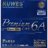 كابل KUWES SLIM CAT6A UTP نحاسي بنفسجي نقي بطول 305 متر