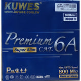 كابل KUWES SLIM CAT6A UTP نحاسي بنفسجي نقي بطول 305 متر