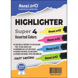 Kanzi-trio Highlighter Pen-4 Color Assorted Pack Of 4