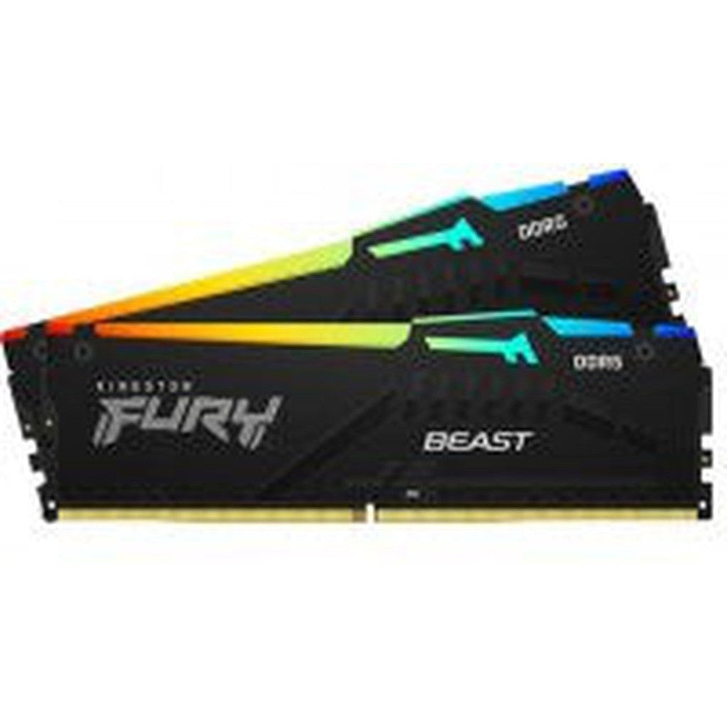 Kingston 16Gb (2X8Gb) Ddr5 5600Mhz Fury Beast Rgb Ram For Desktop (Kf556C40Bbak2-16)-Ram-Kingston-Star Light Kuwait