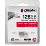Kingston Data Traveler Duo3C Usb 3.0/3.1 + Type-C Flash Drive Dtduo3C/128Gb-Usb Drive-Kingston-Star Light Kuwait
