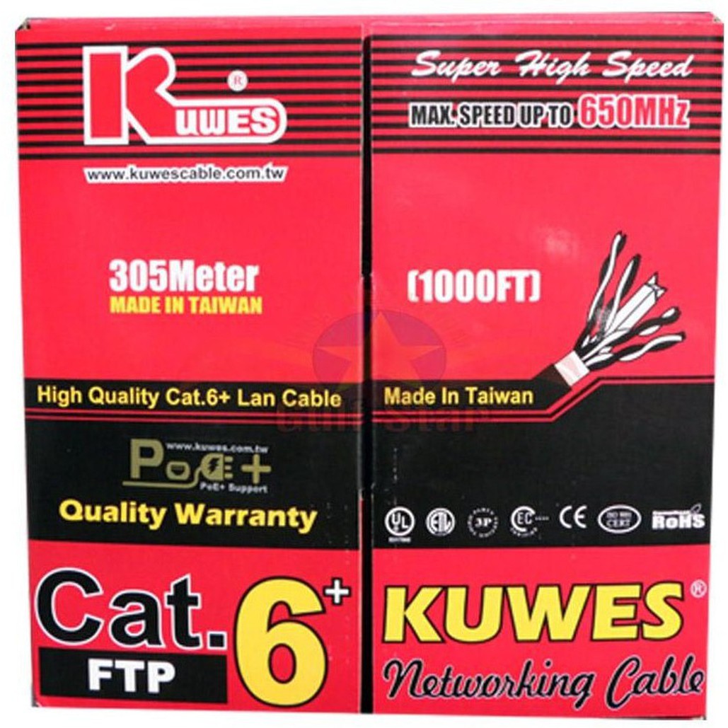 Kuwes Cat.6 Ftp 23Awg 305 Meter Cable – Grey Kuwes | Uc6-23Awg-Ftp-Gy-Kuwes Network Cable-Kuwes-Star Light Kuwait