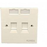 Kuwes Uk Double Outlet Faceplate 86 X 86Mm-Kuwes Faceplate Module-Kuwes-Star Light Kuwait