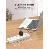 LDNIO 5 AC Outlets Universal Power Strip - USB-A / USB-C / 2 Meter / White