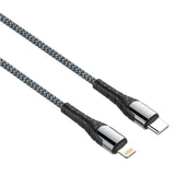 LDNIO LC112 Fast Charging Data Cable - 30W / 2 Meter / Type-C / Lightning / Black