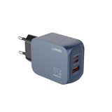 شاحن LDNIO Q6 فائق السرعة - 45 واط / منفذ USB-A / منفذ USB-C / منفذ Lightning / قابس بريطاني