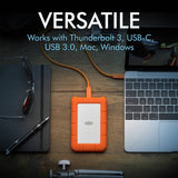 LaCie 4TB External Rugged USB-C Portable Hard Drive Up to 130 MB/s Includes 2-Years Data Recovery Services For PC & Mac