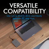 محرك أقراص LaCie المحمول - 5 تيرابايت / USB 3.2 الجيل الأول / النوع C / فضي تيتانيوم / قرص صلب خارجي