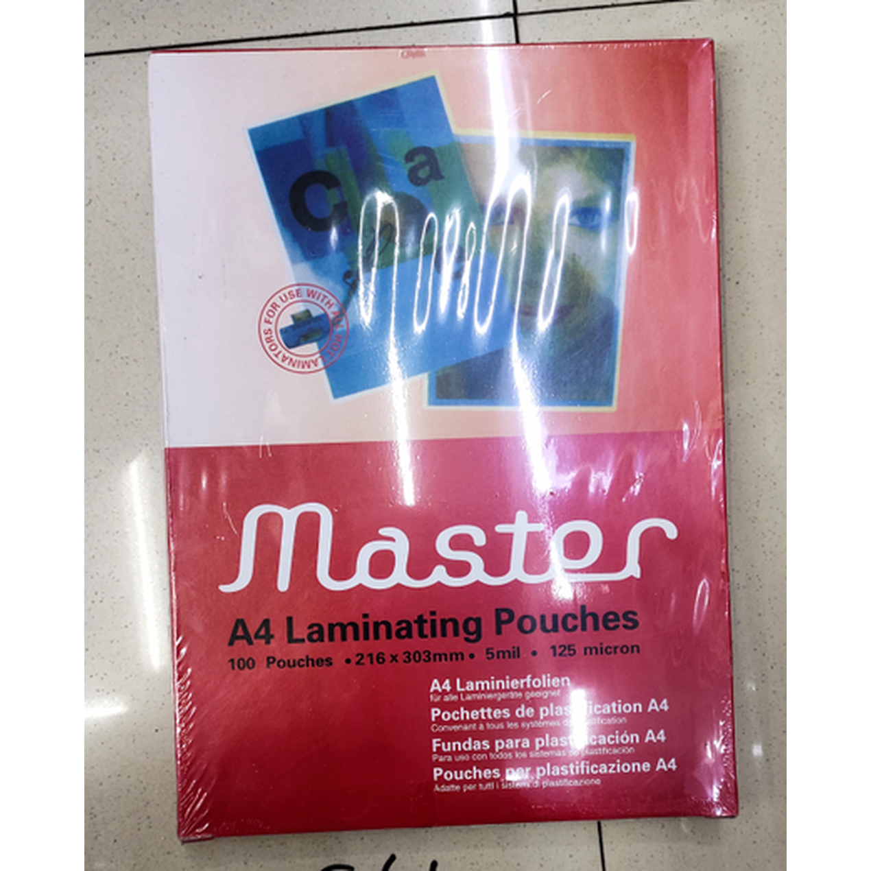 Lamination Pouch Master A4 Size 100 Pcs 125 Micron-Stationery Laminating Machines-Other-Star Light Kuwait