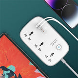 شريط طاقة Ldnio SC3416 بثلاثة منافذ تيار متردد وأربعة منافذ USB 