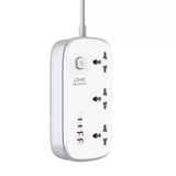 شريط طاقة Ldnio SC3416 بثلاثة منافذ تيار متردد وأربعة منافذ USB 