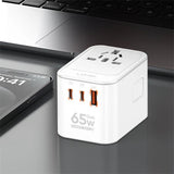 محول سفر Ldnio Z6 بثلاثة منافذ USB وقوة 65 واط بتقنية GaN