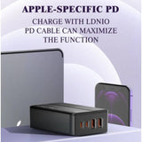 شاحن مكتبي فائق السرعة Ldnio A4808Q بقوة 65 واط - منفذ USB-C / طول الكابل 1.5 متر / أسود