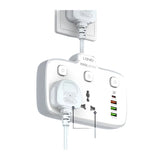 موزع طاقة Ldnio مزود بمقبس USB - ثنائي الاتجاه / USB-A / USB-C / أبيض