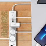 شريط طاقة Ldnio SC5319 مزود بمنافذ شحن USB - 5 منافذ / USB-A / USB-C / 2500 واط / أبيض