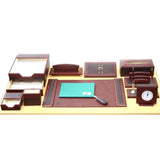 Leather Deskset Burgundy Color