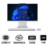 Lenovo IdeaCentre 27 Gen 9 AIO PC - i7 / 32GB / 1TB (NVMe M.2 SSD) / 27" FHD Non-Touch / Win 11 Pro / Arabic/English / 1YW / Cloud Grey - Desktop