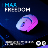 Logitech G309 LightSpeed Wireless/Bluetooth Gaming Mouse Hero 25K 25,600 DPI - White