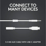 Logitech G333 Gaming Earphones - Wired / 3.5 MM / White