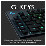 لوحة مفاتيح الألعاب الميكانيكية Logitech G915 LIGHTSPEED - لاسلكية / بإضاءة RGB / صوت نقر