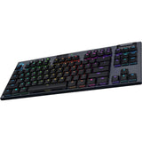 لوحة مفاتيح الألعاب الميكانيكية اللاسلكية Logitech G915 TKL Tenkeylees Light Speed ​​RGB / Clicky - أسود