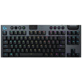 لوحة مفاتيح الألعاب الميكانيكية اللاسلكية Logitech G915 TKL Tenkeylees Light Speed ​​RGB / Clicky - أسود