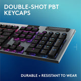 لوحة مفاتيح الألعاب الميكانيكية اللاسلكية Logitech G915 X – Tactile – LIGHTSPEED RGB RGB. أسود