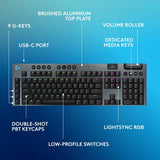 لوحة مفاتيح الألعاب الميكانيكية اللاسلكية Logitech G915 X – Tactile – LIGHTSPEED RGB RGB. أسود