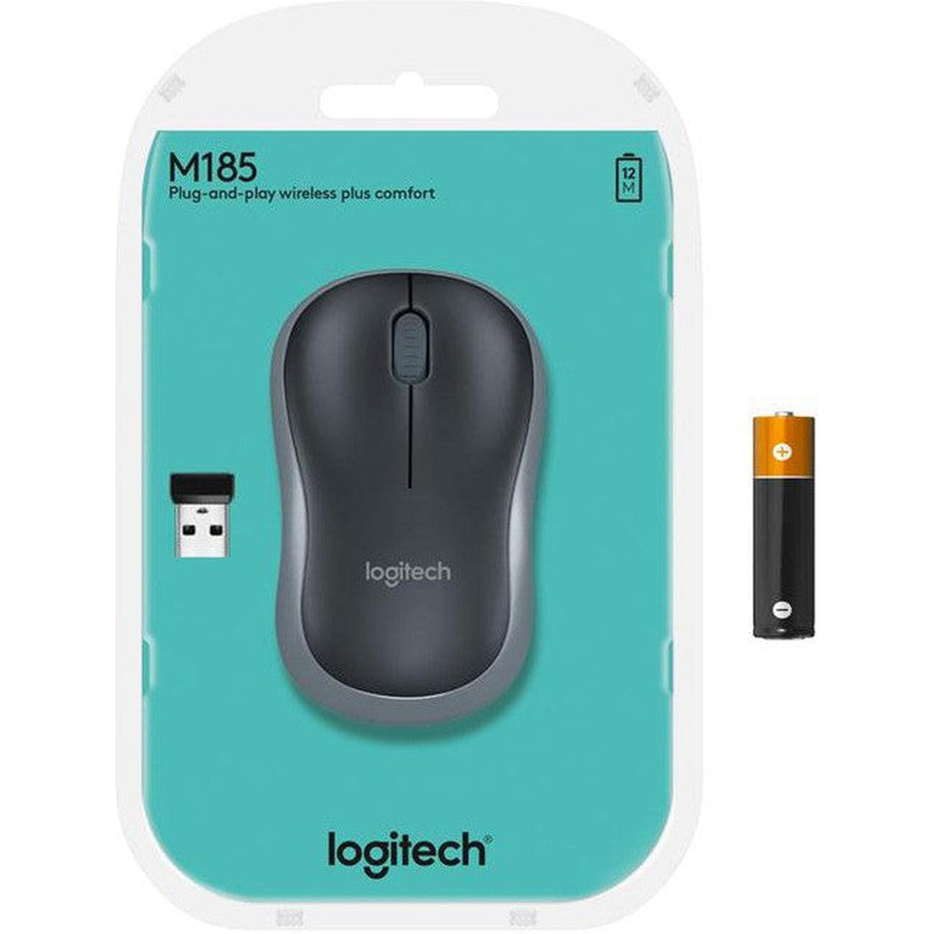 Logitech Mouse M185 Wireless Nano-Mouse-Logitech-Star Light Kuwait