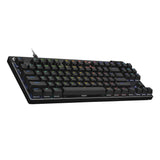 لوحة مفاتيح Logitech Pro X TKL مزودة بمفتاح تشغيل سريع، وإضاءة مدمجة، وتحكم بالأزرار، ومعدل استجابة 1 مللي ثانية، ومفتاح تناظري مغناطيسي - أسود