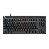 لوحة مفاتيح Logitech Pro X TKL مزودة بمفتاح تشغيل سريع، وإضاءة مدمجة، وتحكم بالأزرار، ومعدل استجابة 1 مللي ثانية، ومفتاح تناظري مغناطيسي - أسود