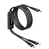MOXOM 2023 Hot Selling 2 in1 usb-c 100w Pd Charging Data Cable LED Display Type C Charging for USB C Laptop