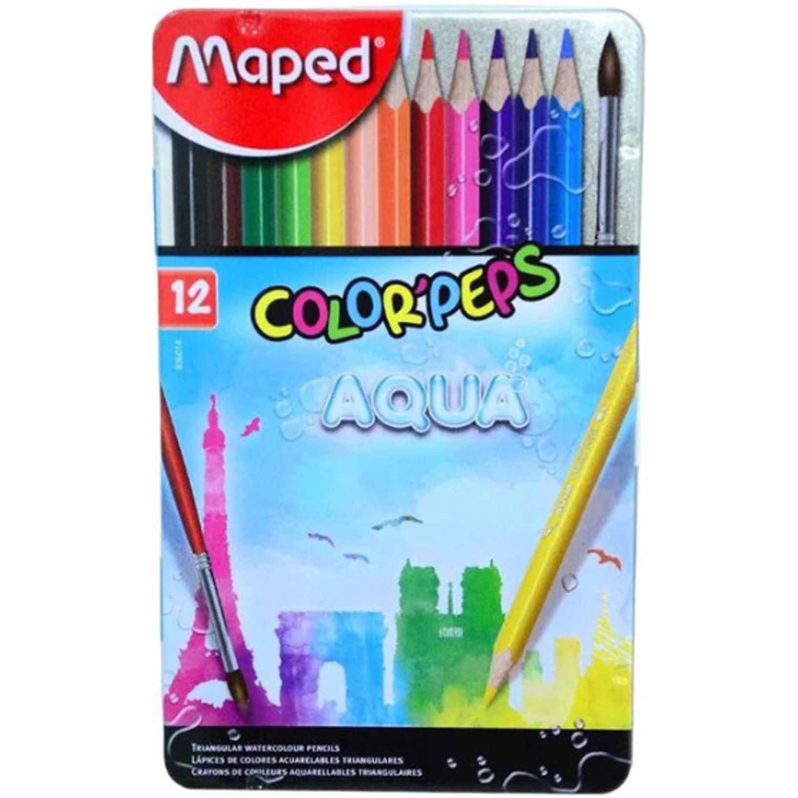 Maped Colored Pencils Tin Can-Pens-Maped-Star Light Kuwait
