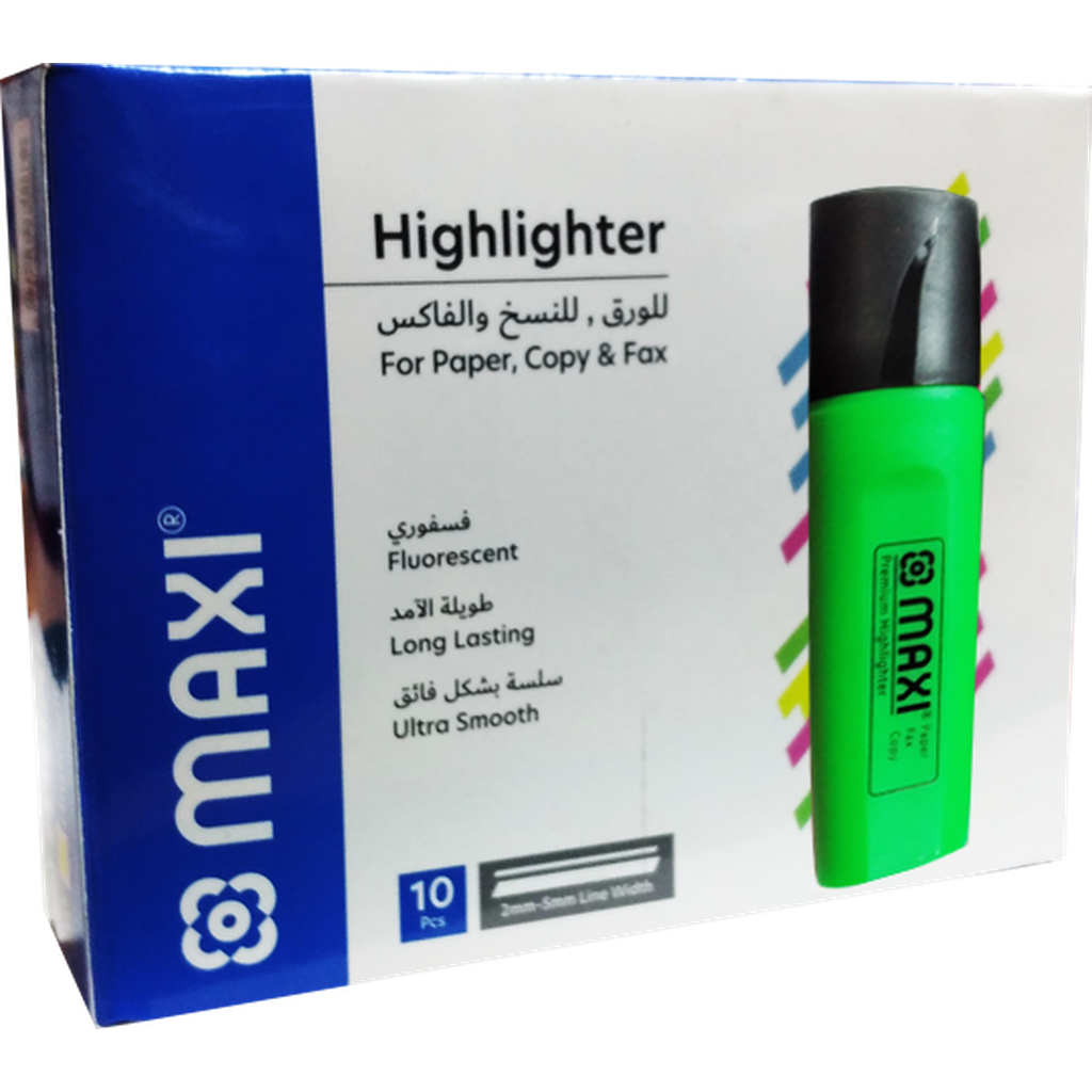 Maxi Highlighter Pen-Pens-Other-Green-Box-Star Light Kuwait
