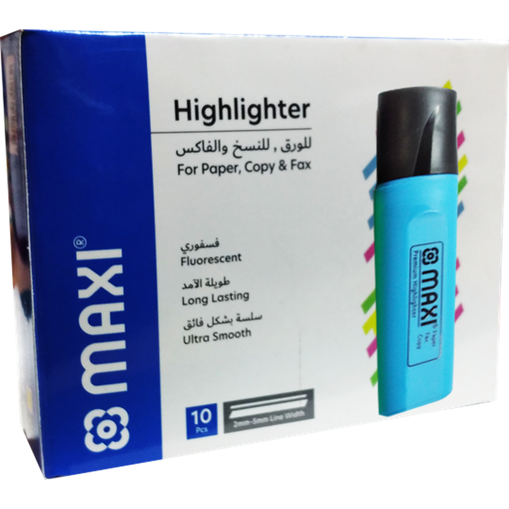Maxi Highlighter Pen-Pens-Other-Blue-Box-Star Light Kuwait