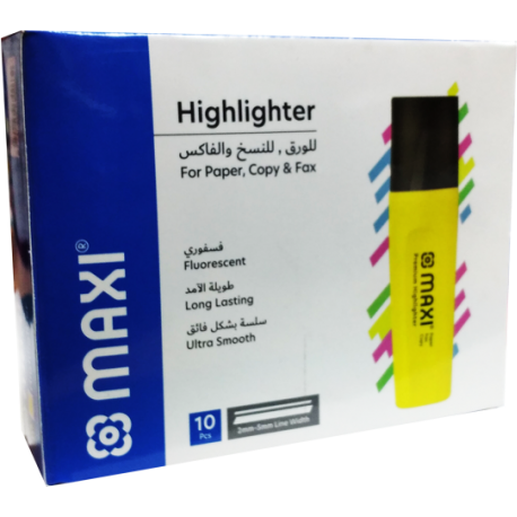 Maxi Highlighter Pen-Pens-Other-Yellow-Box-Star Light Kuwait