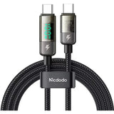 كابل McDodo USB-C إلى USB-C PD – 100 واط، 1.2 متر، إيقاف تشغيل تلقائي (أسود)